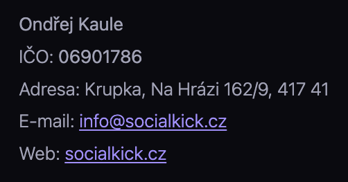 Identifikace provozovatele